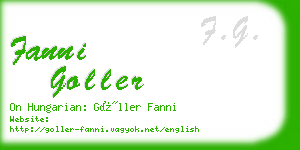 fanni goller business card